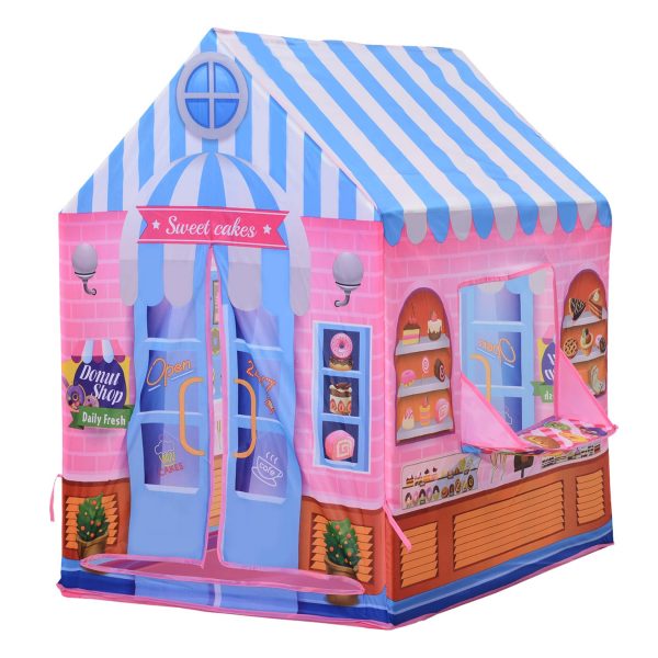 HOMCOM Kinder Spielzelt Sweet cakes bunt 93 x 69 x 103 cm (LxBxH)   Kinderspielhaus Kids Spielzelt mit Verkaufsfenster