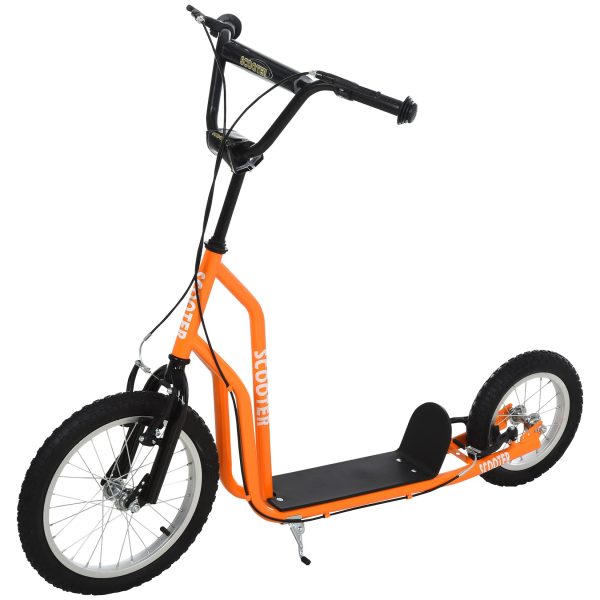 HOMCOM Kinderroller mit Handbremse 135 x 58 x 88-94 cm (LxBxH)   Kinderscooter Cityroller Tretroller mit Luftreifen