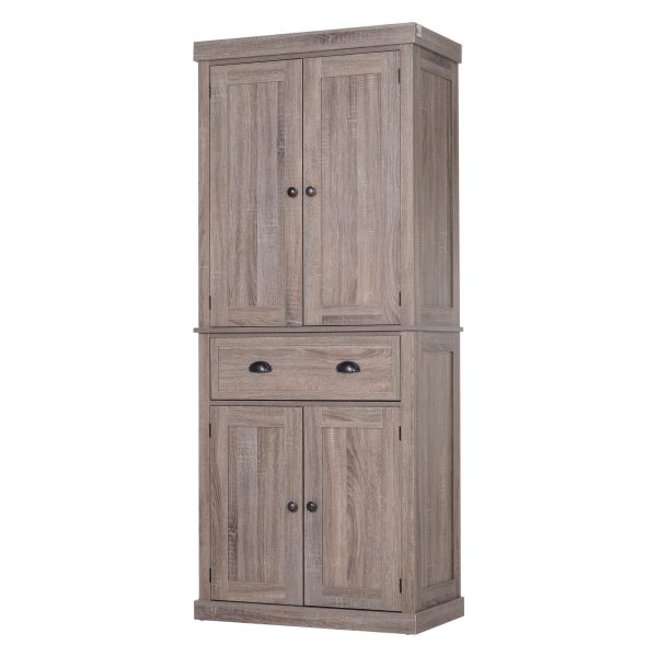 HOMCOM Kolonialschrank mit Schublade braun 76 x 40