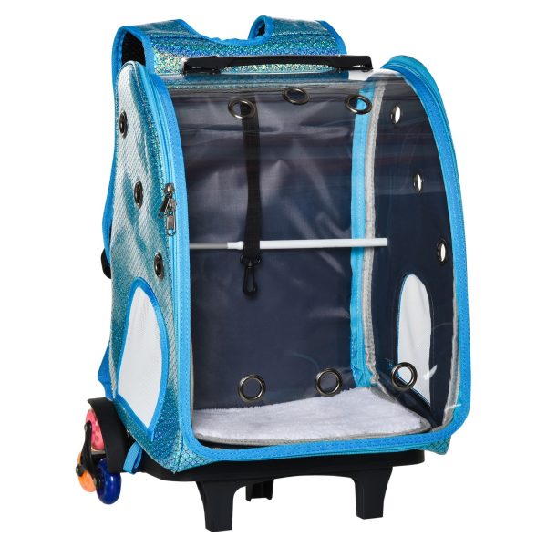 PawHut Hundetrolley 2 in 1 Rucksack blau 33L x 27B x 42H cm   Trolley Rucksack Transporttasche Reisetasche Hundetrolley