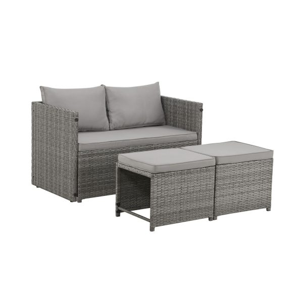 Juskys 2in1 Polyrattan Relax Gartenmöbel Set Jamaika - Lounge für Balkon & Outdoor