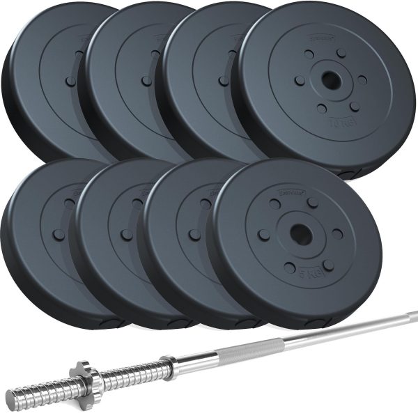 ScSPORTS Langhantelset 60 kg Kunststoff 4 x 5 kg und 4 x 10 kg