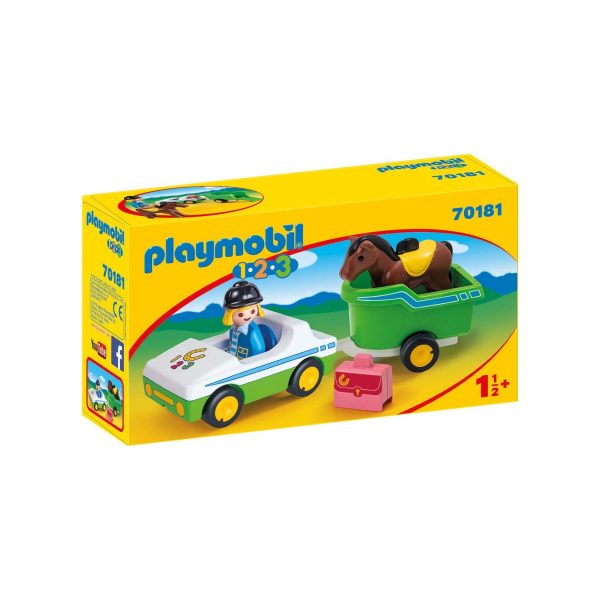 PLAYMOBIL® 70181 - 1•2•3 - PKW mit Pferdeanhänger