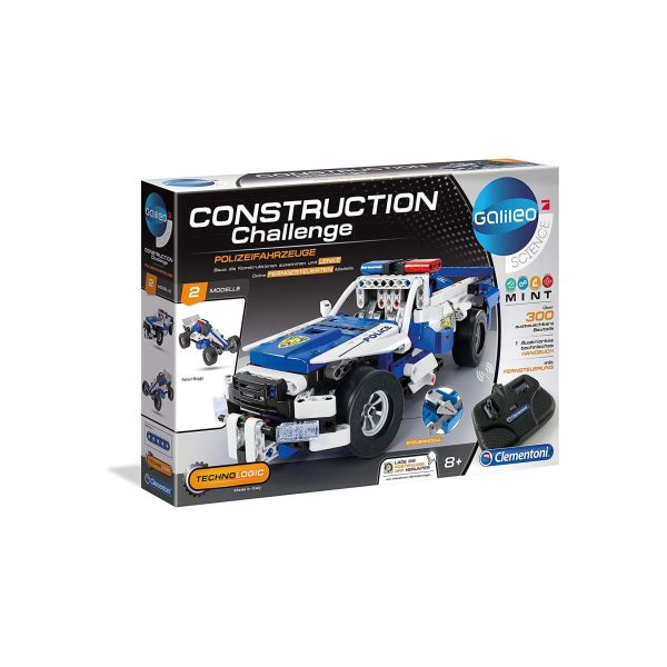 Clementoni 59144 - Galileo Science - Construction Challenge - Ferngesteuerter Polizeiwagen