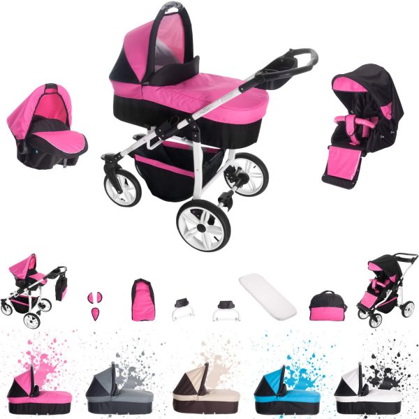 Bebebi Zürich   3 in 1 Kombi Kinderwagen Set   Hartgummireifen   Farbe: Bernina