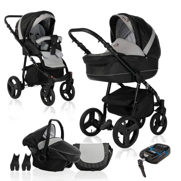 Bebebi Fizzy   4 in 1 Kinderwagen Komplettset   ISOFIX Basis   Hartgummireifen   Farbe: Universe