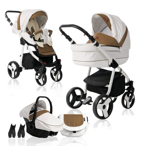 Bebebi Fizzy   3 in 1 Kombi Kinderwagen Set   Hartgummireifen   Farbe: Coffee