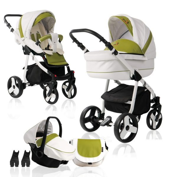 Bebebi Fizzy   3 in 1 Kombi Kinderwagen Set   Hartgummireifen   Farbe: Avocado