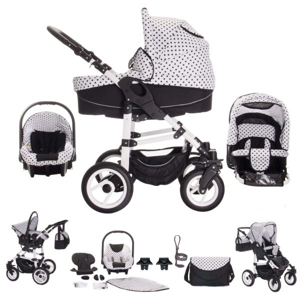 Bebebi Paris   3 in 1 Kombi Kinderwagen Set   Luftreifen   Farbe: Tour Eiffel