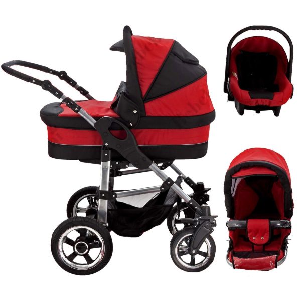 Bebebi London   3 in 1 Kombi Kinderwagen Set   Luftreifen   Farbe: Trafalgar