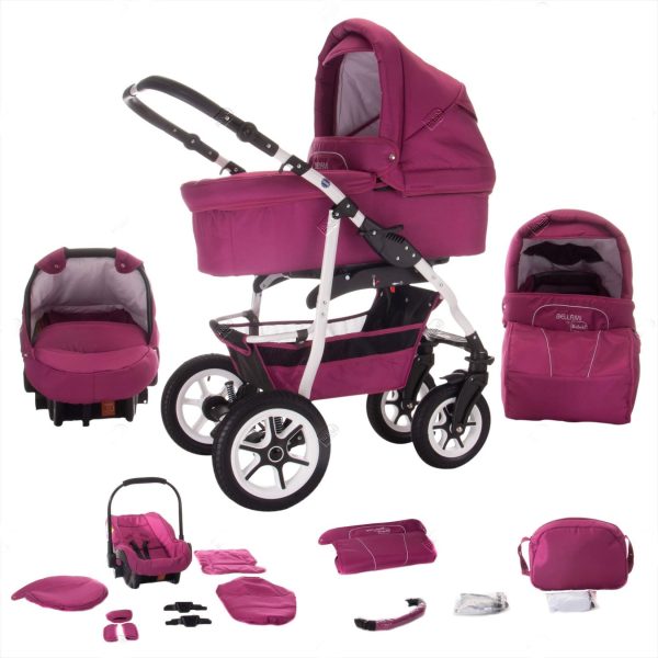 Bebebi Bellami   3 in 1 Kombi Kinderwagen Set   Luftreifen   Farbe: Bellamore