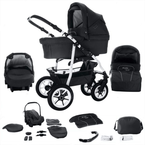 Bebebi Bellami   3 in 1 Kombi Kinderwagen Set   Hartgummireifen   Farbe: Bellanero