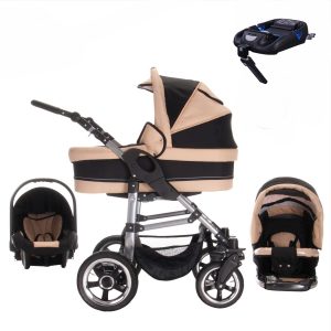 Bebebi London   4 in 1 Kinderwagen Komplettset   ISOFIX Basis   Hartgummireifen   Farbe: St. Paul's