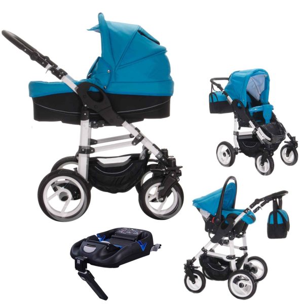 Bebebi Paris   4 in 1 Kinderwagen Komplettset   ISOFIX Basis   Hartgummireifen   Farbe: Louvre