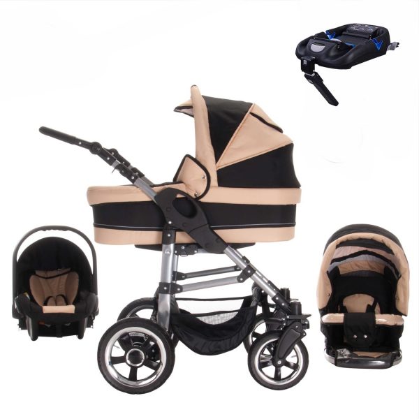 Bebebi London   4 in 1 Kinderwagen Komplettset   ISOFIX Basis   Luftreifen   Farbe: St. Paul's