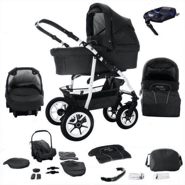 Bebebi Bellami   4 in 1 Kinderwagen Komplettset   ISOFIX Basis   Hartgummireifen   Farbe: Bellanero