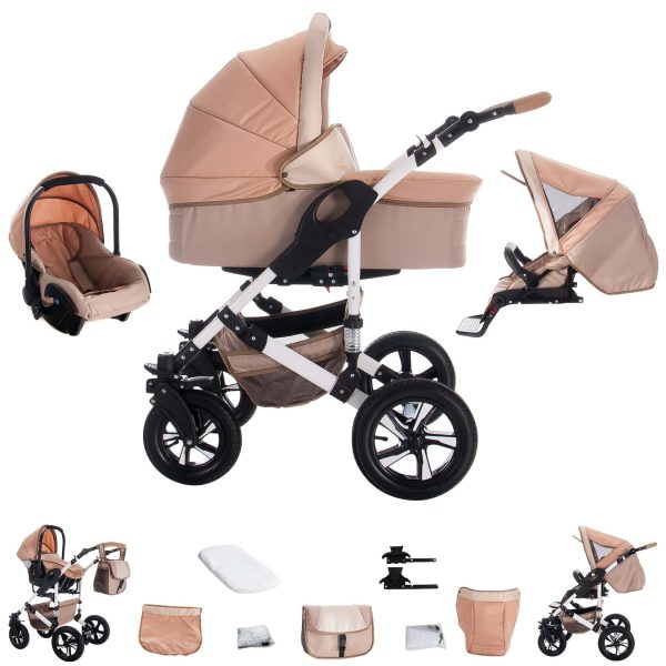 Bebebi myVARIO   3 in 1 Kombi Kinderwagen Set   Luftreifen   Farbe: myGold