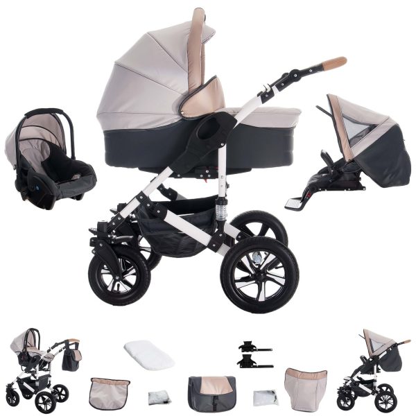 Bebebi myVARIO   3 in 1 Kombi Kinderwagen Set   Luftreifen   Farbe: myHoney